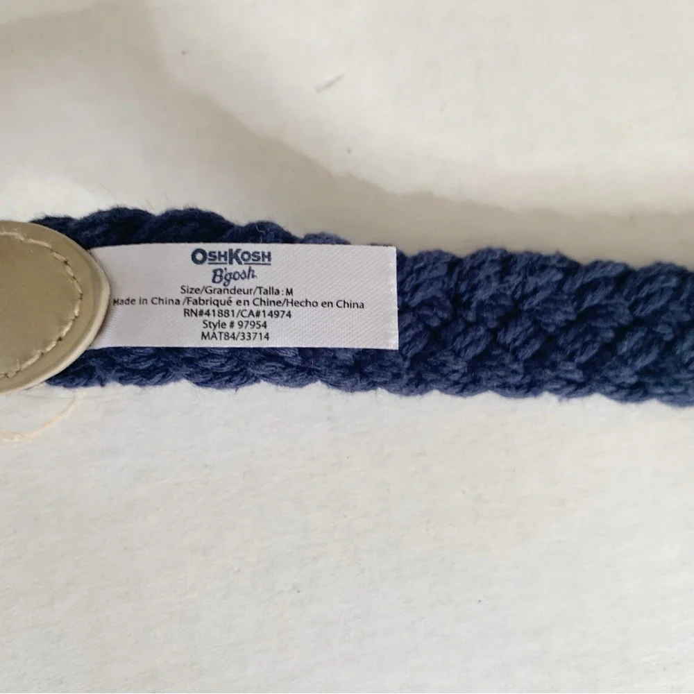 5/$25 kids OshKosh navy blue braided belt medium